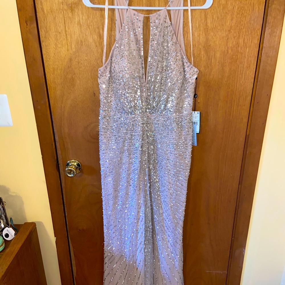 Halter Fully Beaded Dress